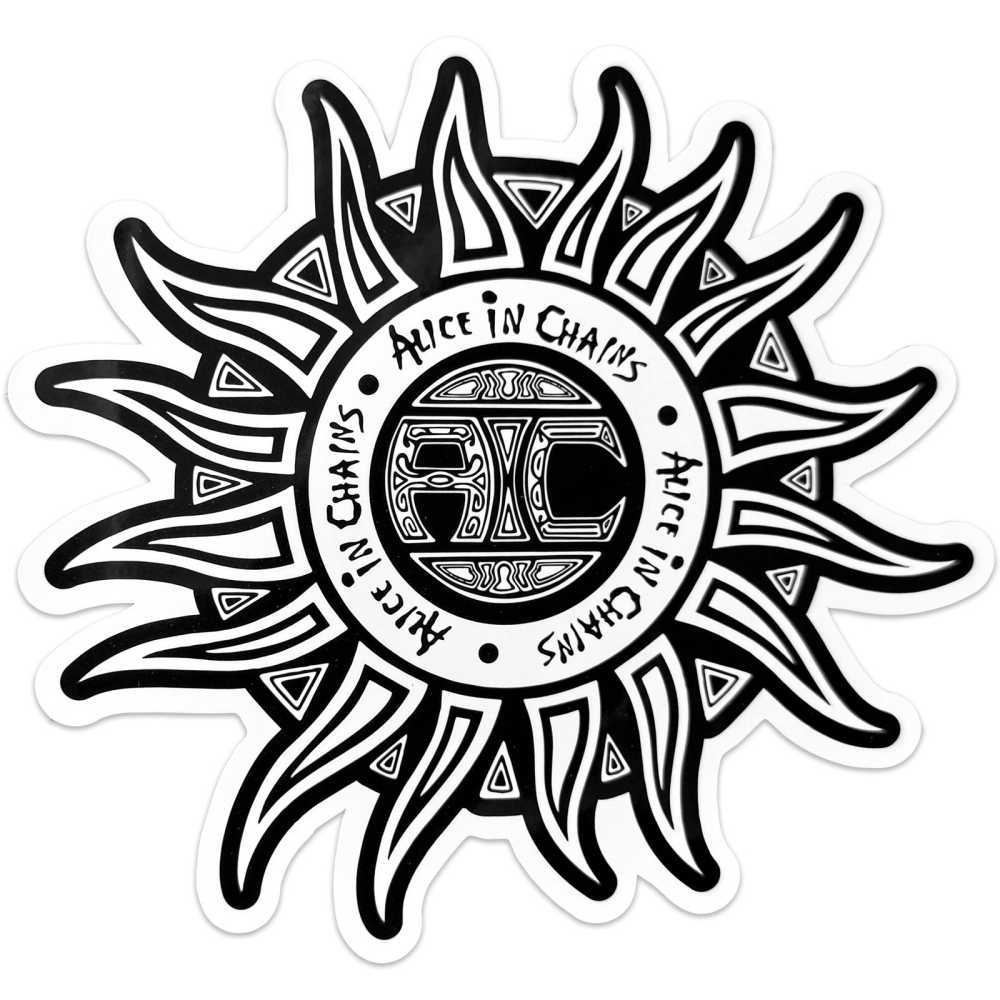 Alice In Chains - Sun Logo Sticker - Wit/Zwart